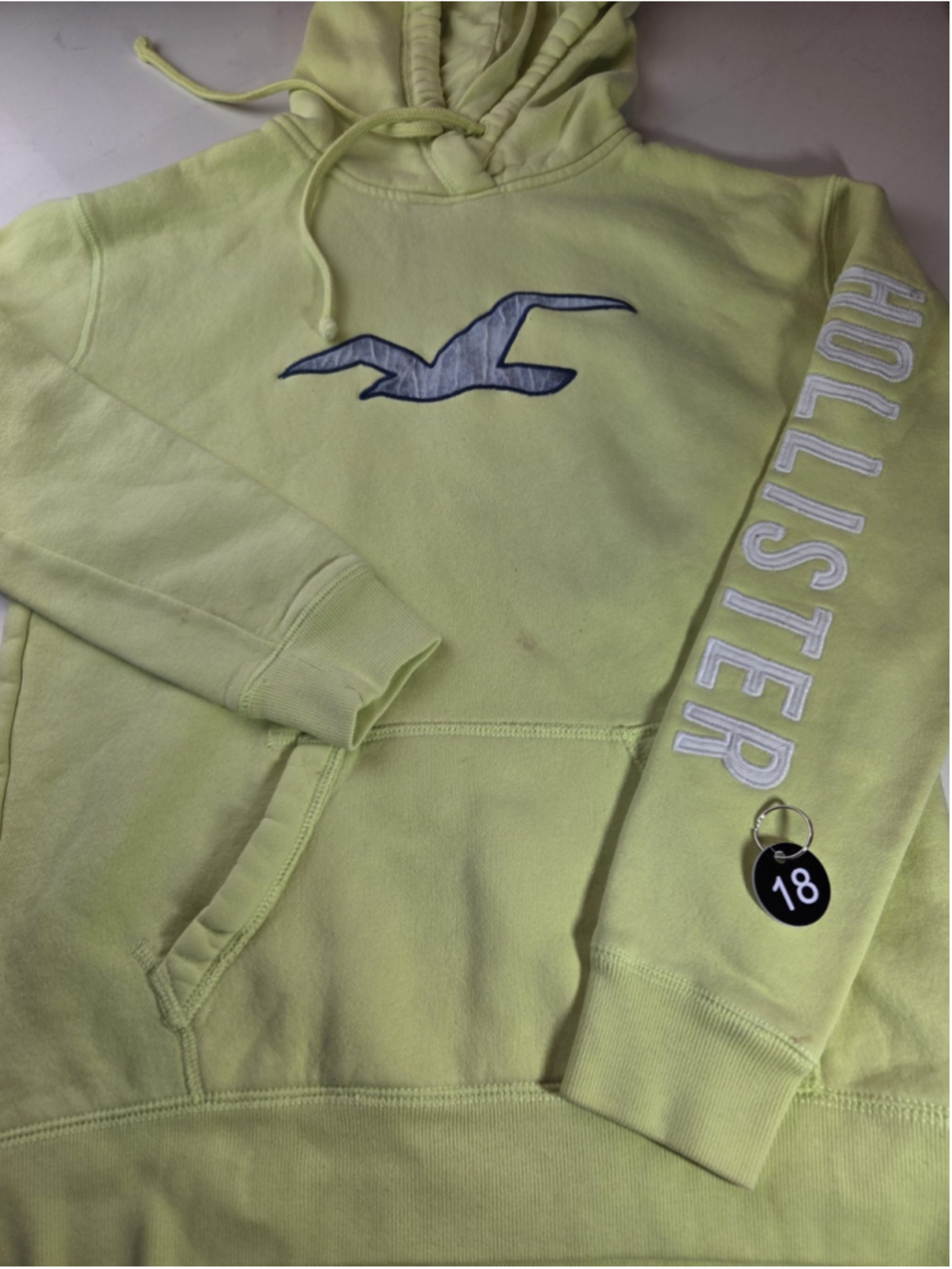 Hollister California Hoodie S Lime Green Seagull Logo Embroidered Sleeve #18